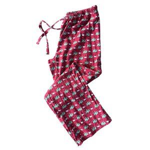 Vineyard Vines Christmas Pajama Pants M Santa Whale Tree Print Red